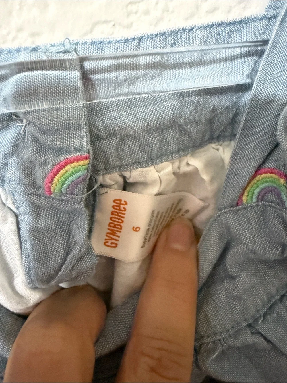Gymboree Light Blue Dress with Rainbow Embroidery